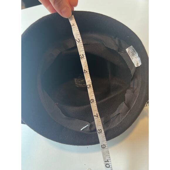 Vintage Glenover Henry Pollak 1950s-60s 100% Wool Bucket Hat Black JL - Picture 6 of 7